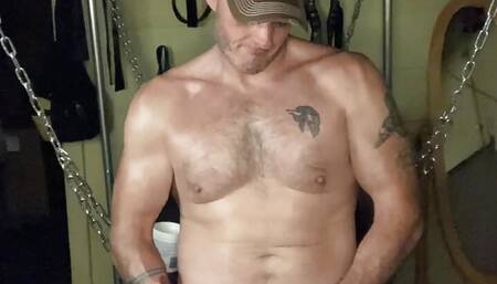 Beefy Country Daddy Jacking In Basement Dungeon
