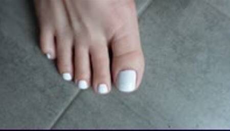 Teasing you with my New White Pedicure WMV 1080
