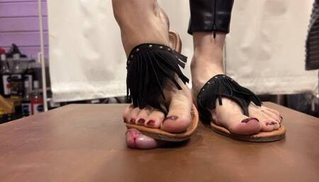 Cock trampling and footjob with dirty feet (small4phone)