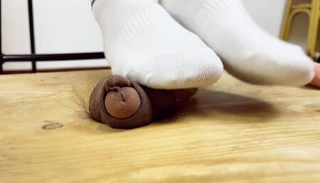 LCT_177a XG CBT cotton socks step on cock nylon socks and bare feet Trample cock SJ sandals electrical friction ejaculation end
