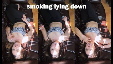 Smoking lying down