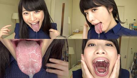 Miki Sunohara - Long Tongue and Mouth Showing - wmv