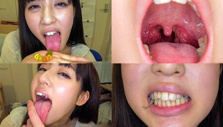 Rurika Ishihara - Showing inside her mouth, sucking fingers, swallowing gummy candys and dried sardines MOUT-06 - wmv