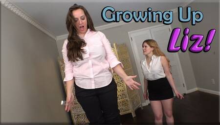 Growing Up Liz - Topless Growth - Clothing Destruction - Giantess - Liz River