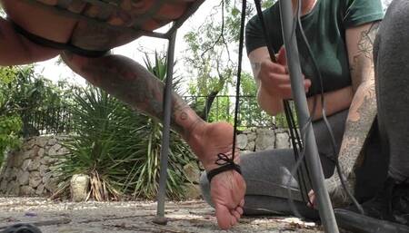 Maya Homerton - Cruel Supertight Chair Tie in a Public Park - Part 1 mp4 HD
