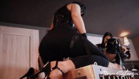 Sissy bitch spit-roasted by two Femdoms (Healah Sin & Black Nymphetamin) [720p]