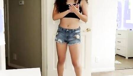 Yummy Thalia Diaz has just come home from shopping and she wants to show off her cute new outfits for