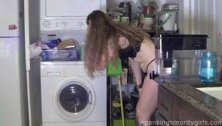 Stevie Spanked Over Laundry