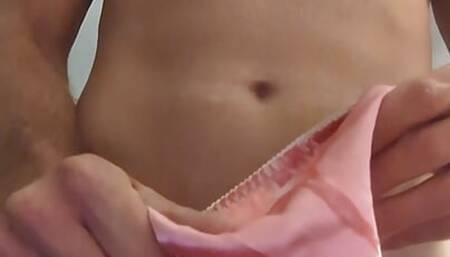 Verbal cumshot in my pink satin panties for you daddies