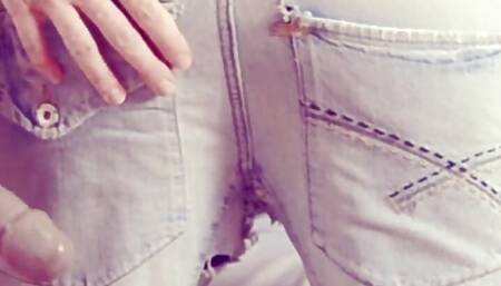 Pegging his ass until he cums in a glass!