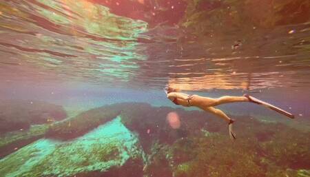 Public springs freediving with partial nudity part two