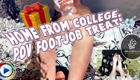 Home from College, his feet are still smaller than mine! I mock them then apologize with an intense footjob, POV, MILF, big feet, dinner and a movie, kisses, footjob, picture in picture, pnp, BBW, big boobs, dildo, cum on feet, pedicure, candyxxkitty, wmv