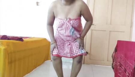 Indian Housewife Dress Change