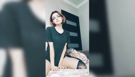 Cute Teen Bends Over and Shows Her Ass