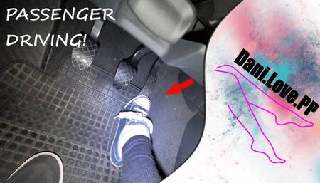 Passenger princess gets to drive from the passenger seat | pedal pumping