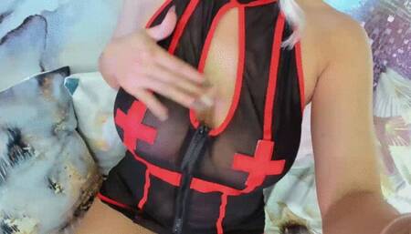 Bad nurse riding on your dick