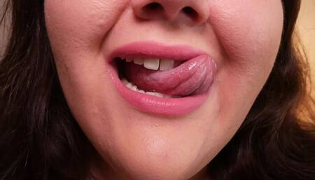 Seductive lip licking - (no talking)