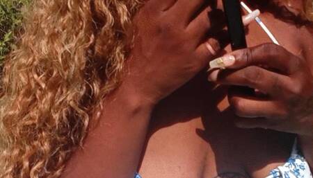 Smoking In The Sun In My Sundress | Ebony Smoking Fetish