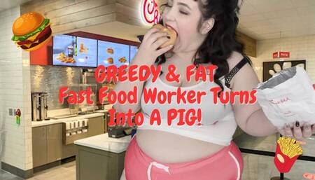 GREEDY & FAT Fast Food Worker Turns Into A PIG!