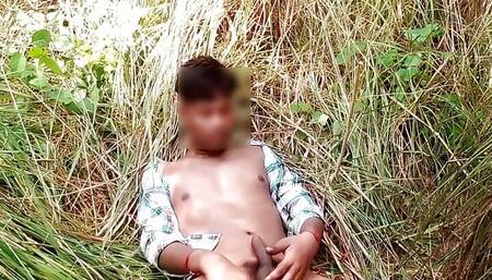 Indian boy cumshot at the jungle with big hotdick rohit