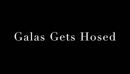 Galas Gets Hosed by Kobe : a nylon rubbing foot high heel worship movie