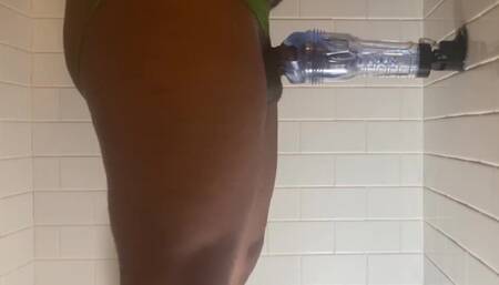 Humping Fleshlight in Jock Strap Until I Moan and Cum with Cock Ring on and Prostate Massager