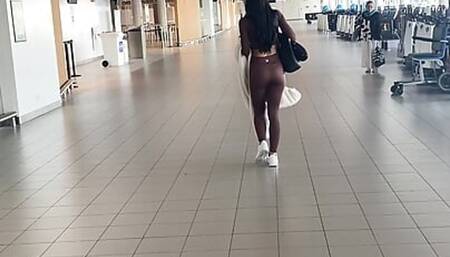 I sneak into the cabin of the plane to film myself and take dirty pictures