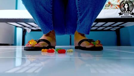Giantess Wears Flip Flops