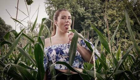My Pussy Swallowed the Biggest Corn Ever Found in Cornfield