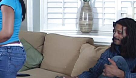 Black nympho gets horny and ends up filled with BBC!