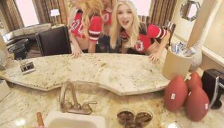 Voluptuous fans Blake Blossom, Delilah Day, and Jazlyn Ray gotten spoiled and screwed hard by the MVP celeb quarterback