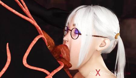 Hottest Futa with a Huge Dick Plays with a Sexy Horny Nerdgirl in the Dungeon