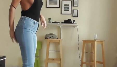 Jeans face sitting with Couple