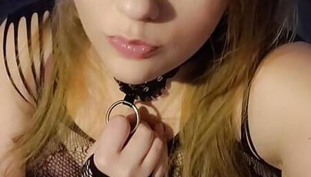 Cute kawaii goth vosplay kitty bbw with anal plug tail plays with fat pussy