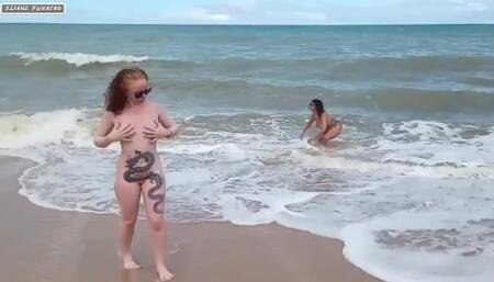 Fomos Em Praia De Nudismo Quando Vimos O Negao Ficamos Excitadas E Acabamos Fazendo Sexo Com O Dotado Com a Pica Deliciosa