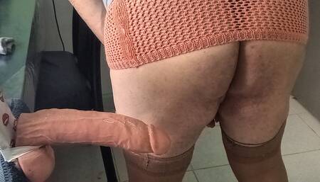 My Tail Looks Very Tempting, Barely Covered by My Pink Skirt.