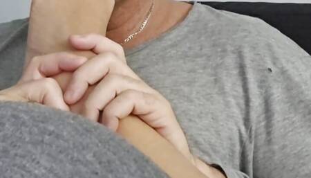 I get my feet licked by my husband's port