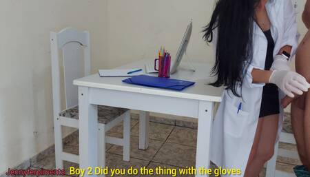 Jenny Fer In Doctor Solves Erection Problem During Exam!