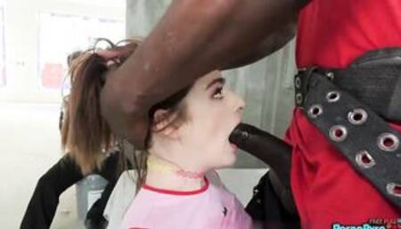 Stepdad Watches Teen Daughter Reese Robbins Get Destroyed By Big Black Cock