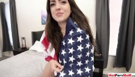 MILF stepmom celebrating on a huge dick