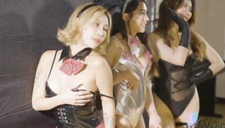 Miss Stacy and her camgirl friends try to win a huge bonus on their modeling shoot