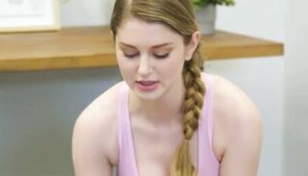 Threeway action with Lauren Phillips and young teen masseuse