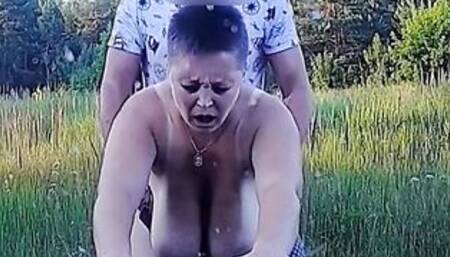 Simple Russian Village Pleasures - Countryside Fuck With a Busty BBW On the Car Hood