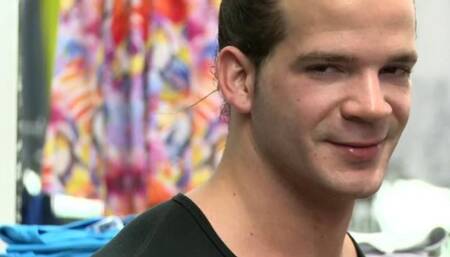 Kory Houston Picks Up Angel Rock in a Store