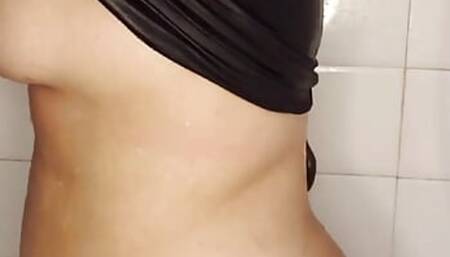naughty teenager (+18) showing off in the shower