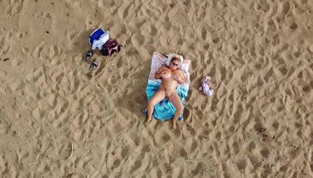 Beach-voyeur with a drone