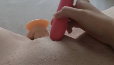 teen double dildo action anal & vaginal