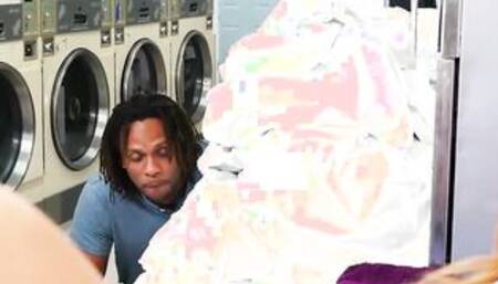 Thick and Cutie red haired Callie Black getting goddess and dirty cleaning her clothes