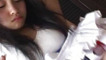 Japanese slut in Alice in wonderland costume get naughty