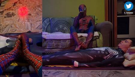 First cosplay video! Venom gets footjobed by Spiderman